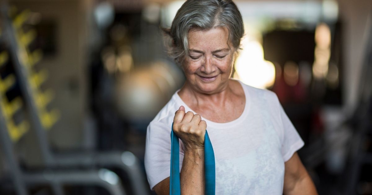 gentle exercise with bands for seniors